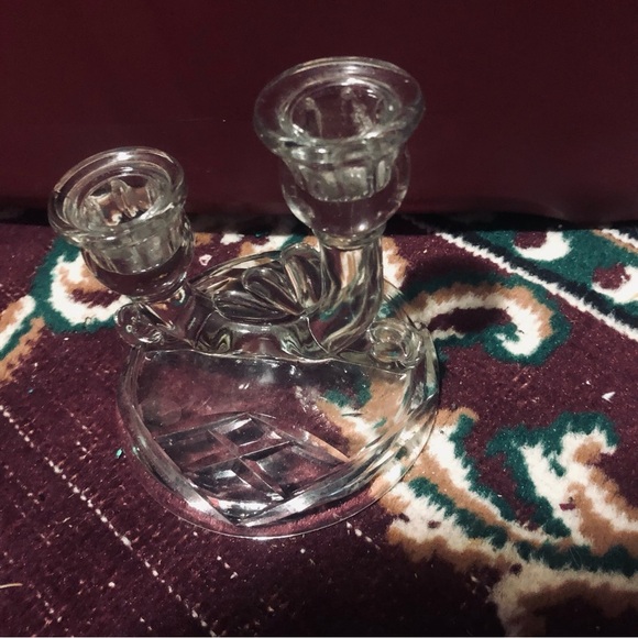 Vintage Glass Candle holders , holds two candles./christmas , Easter, Halloween. - Picture 3 of 9